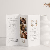 Elegantes Peach Floral Trifold Wedding Program
