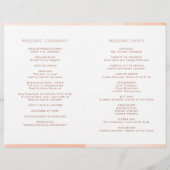 Elegantes Peach Folded Wedding Zeremony Programm (Rückseite)