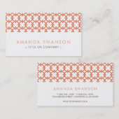 Elegantes Peach-Muster Visitenkarte (Vorne/Hinten)