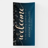 Elegantes Peach Oceanic Blue Wedding Banner (Vertikal)