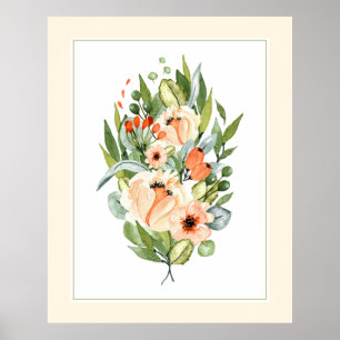 Elegantes Peach Orchards Blume Mittagessen Poster