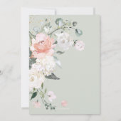 Elegantes Peach Peonies Cream Rose Brautparty Einladung (Rückseite)