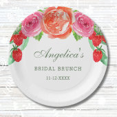Elegantes Peach Peony Pink Bridal Brunch Pappteller
