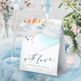 Elegantes Peach und Aquamarine Wasserfarbe Floral  Geschenkschachtel