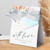Elegantes Peach und Aquamarine Wasserfarbe Floral  Geschenkschachtel
