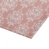Elegantes Peach- und White Damask-Muster Schneidebrett (Ecke)