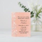 Elegantes Peach Wedding Probe Dinner Einladung (Stehend Vorderseite)