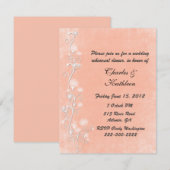 Elegantes Peach Wedding Probe Dinner Einladung (Vorne/Hinten)