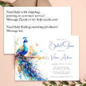 Elegantes Peacock-Brautparty Einladung