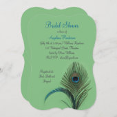 Elegantes Peacock-Brautparty (grün) Einladung (Vorne/Hinten)
