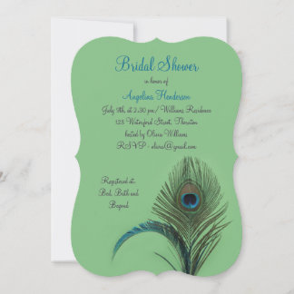 Elegantes Peacock-Brautparty (grün) Einladung