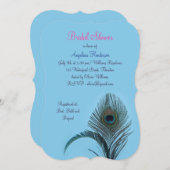 Elegantes Peacock-Brautparty (türkis) Einladung (Vorne/Hinten)