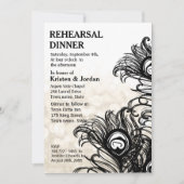 Elegantes Peacock Feather Probe Abendessen Einladung (Vorderseite)