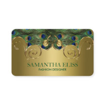 Elegantes Peacock Feathers Golden Design Monogramm