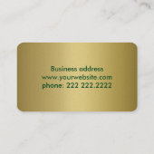 Elegantes Peacock Feathers Golden Design Monogramm Visitenkarte (Rückseite)