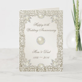 Elegantes Pearl 30. Hochzeitstag Karte