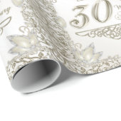 Elegantes Pearl 30-jähriges Wrapping Paper Geschenkpapier (Rolleneckpunkt)