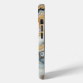 Elegantes Pearl Golden Agate Custom Monogram Case-Mate iPhone Hülle (Rückseite / Links)