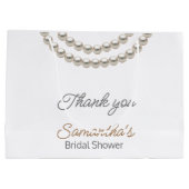 Elegantes Pearl-Halskette-Brautparty Große Geschenktüte (Rückseite)