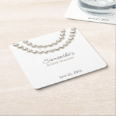 Elegantes Pearl-Neklace-Brautparty Rechteckiger Pappuntersetzer (angewinkelt)