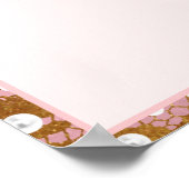 Elegantes Pearl Pink Gold Lace Hochzeitstabelle Poster (Ecke)