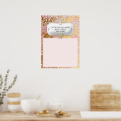Elegantes Pearl Pink Gold Lace Hochzeitstabelle Poster (Küche)