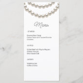 Elegantes Pearl Wedding Menu Menükarte (Vorderseite)