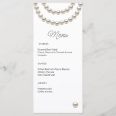 Elegantes Pearl Wedding Menu Menükarte (Vorderseite)