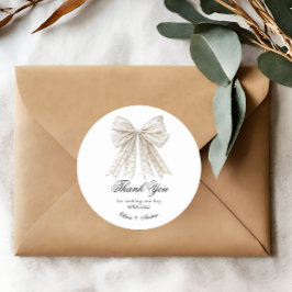 Elegantes Pearls Bow-Brautparty Runder Aufkleber