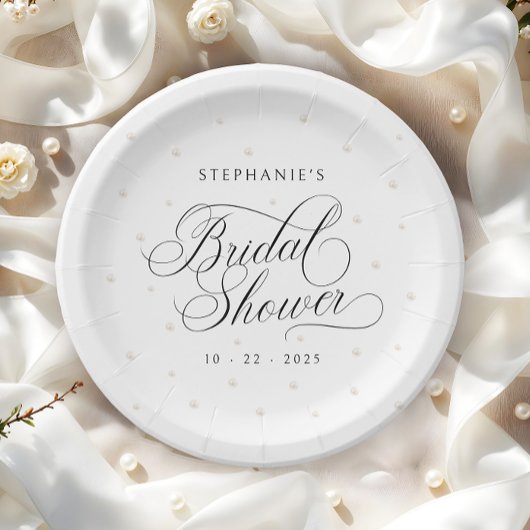 Elegantes Pearls-Brautparty Pappteller