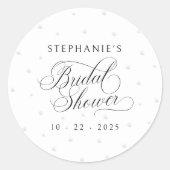 Elegantes Pearls-Brautparty Runder Aufkleber (Vorderseite)