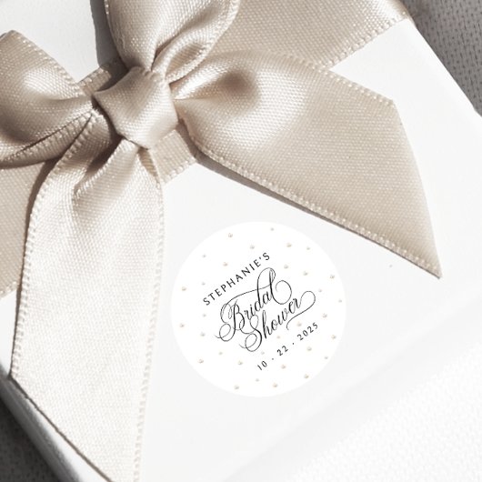 Elegantes Pearls-Brautparty Runder Aufkleber