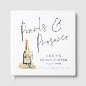 Elegantes Pearls Prosecco Brautparty Gästebuch (Vorderseite)