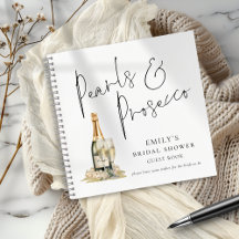 Elegantes Pearls Prosecco Brautparty Gästebuch