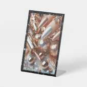 Elegantes Pedestal-Zeichen mit glamourösem Metalli Sockelschild (Vorderseite)