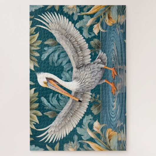 Elegantes Pelican Bird Tropical Paradise Puzzle (Vertikal)