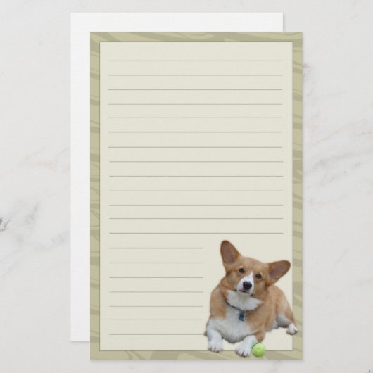 Elegantes Pembroke-Walisercorgi-Briefpapier Briefpapier (Vorne/Hinten)