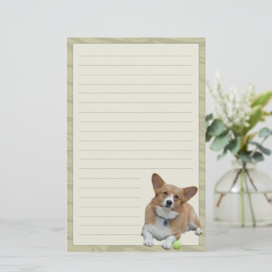 Elegantes Pembroke-Walisercorgi-Briefpapier Briefpapier (Stehend Vorderseite)