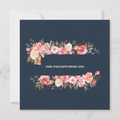 Elegantes Peonies Floral Lanterns Navy Brautparty Einladung (Rückseite)