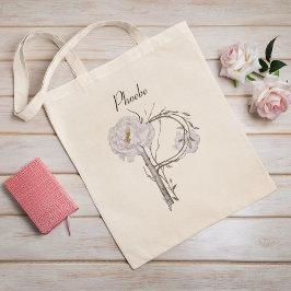 Elegantes Peonies Floral Monogram P Custom Tote Ba Tragetasche