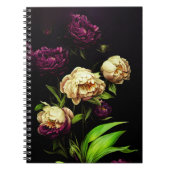 Elegantes Peonies & Rose SpiralNotebook Notizblock (Vorderseite)