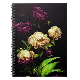 Elegantes Peonies & Rose SpiralNotebook Notizblock