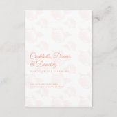 Elegantes Peony Blume Muster Hochzeitsempfang Begleitkarte (Vorderseite)