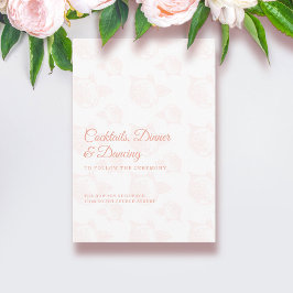 Elegantes Peony Blume Muster Hochzeitsempfang Begleitkarte