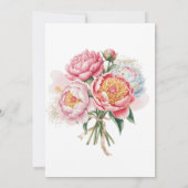 Elegantes Peony Bouquet Brautparty Einladung (Rückseite)