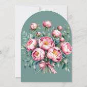 Elegantes Peony Bouquet Im Brautparty Wasserfarbe Einladung (Rückseite)