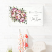 Elegantes Peony Floral Brautparty Banner (Insitu)