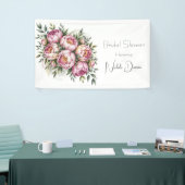 Elegantes Peony Floral Brautparty Banner (Messeveranstaltung)