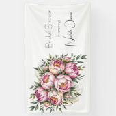 Elegantes Peony Floral Brautparty Banner (Vertikal)