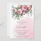 Elegantes Peony Floral Brunch & Bubbly Einladung (Vorderseite)